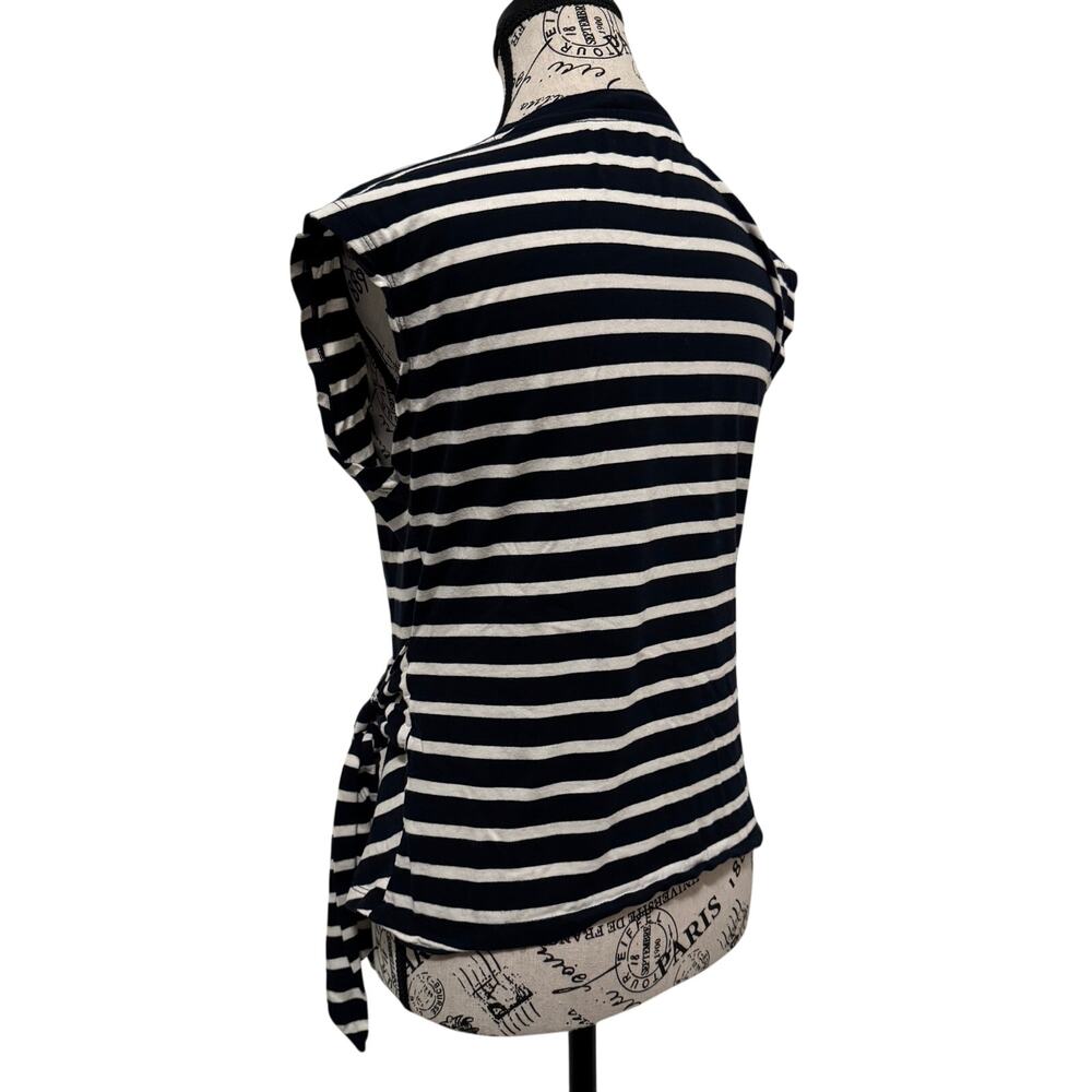 Old Navy Womens Small Navy White Striped Sleeveless Top Side Tie Muscle Tee - Picture 8 of 8